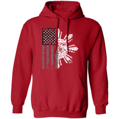 Filipino Sun with American Flag BW Unisex Pullover Hoodie