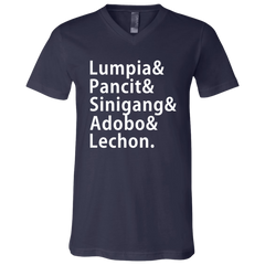 Lumpia Pancit Sinigang Adobo Lechon Unisex Jersey V-Neck T-Shirt