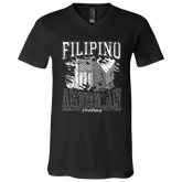 Filipino American Flags Distressed Unisex Jersey V-Neck T-Shirt