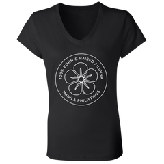 Filipina Flower Ladies' Jersey V-Neck T-Shirt