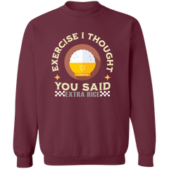 Exercise I Thought You Said Extra Rice Yellow Unisex Crewneck Pullover Sweatshirt