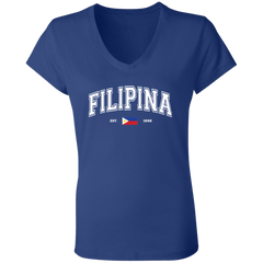 Filipina Est 1898 Ladies' Jersey V-Neck T-Shirt