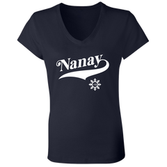 Number One Nanay Ladies Jersey V-Neck T-Shirt