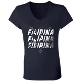 Filipina Filipina Filipina Ladies' Jersey V-Neck T-Shirt