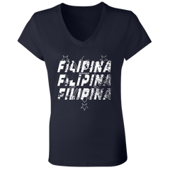 Filipina Filipina Filipina Ladies' Jersey V-Neck T-Shirt