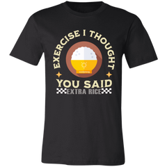 Exercise I Thought You Said Extra Rice Yellow Unisex Jersey T-Shirt