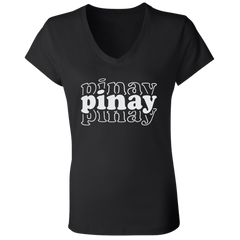 Pinay Triple Ladies' Jersey V-Neck T-Shirt