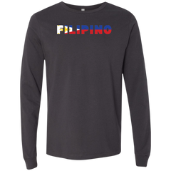 Filipino with Flag Embedded Unisex Jersey Long Sleeve T-Shirt