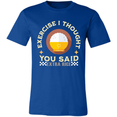 Exercise I Thought You Said Extra Rice Yellow Unisex Jersey T-Shirt