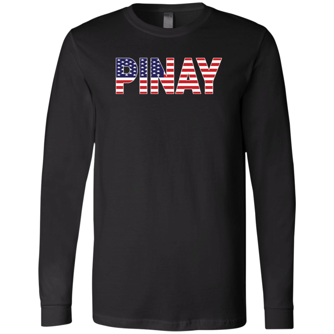 Pinay with US Flag Embedded Unisex Jersey Long Sleeve T-Shirt