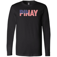 Pinay with US Flag Embedded Unisex Jersey Long Sleeve T-Shirt