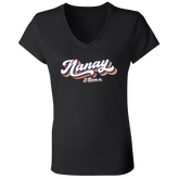 Nanay I Love U Ladies Jersey V-Neck T-Shirt