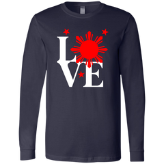 Love with Red Sun and Stars Unisex Jersey Long Sleeve T-Shirt