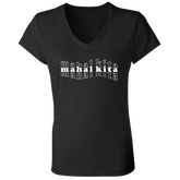 Mahal Kita Mesh Warp Ladies Jersey V-Neck T-Shirt