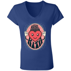 Mahal Kita Emoji Ladies Jersey V-Neck T-Shirt