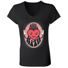 Mahal Kita Emoji Ladies Jersey V-Neck T-Shirt