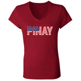 Pinay with US Flag Embedded Ladies' Jersey V-Neck T-Shirt