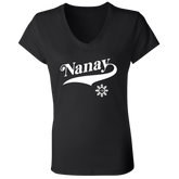 Number One Nanay Ladies Jersey V-Neck T-Shirt