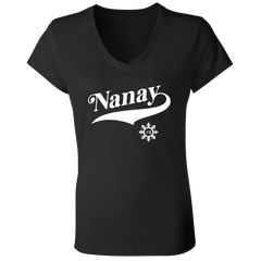 Number One Nanay Ladies Jersey V-Neck T-Shirt