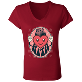 Mahal Kita Emoji Ladies Jersey V-Neck T-Shirt