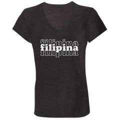 Filipina Triple Ladies' Jersey V-Neck T-Shirt