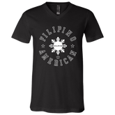 Filipino American White Sun Unisex Jersey V-Neck T-Shirt