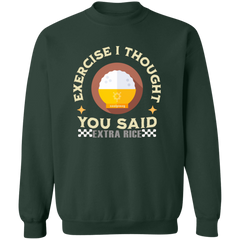 Exercise I Thought You Said Extra Rice Yellow Unisex Crewneck Pullover Sweatshirt