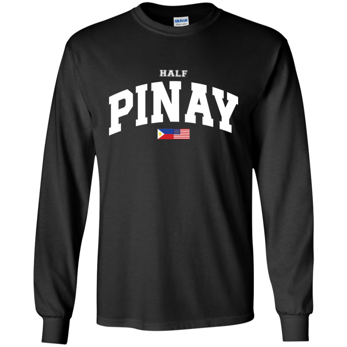 Half Pinay FILAM Flag Youth Long Sleeve T-Shirt