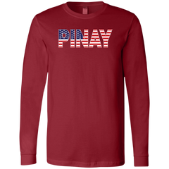 Pinay with US Flag Embedded Unisex Jersey Long Sleeve T-Shirt