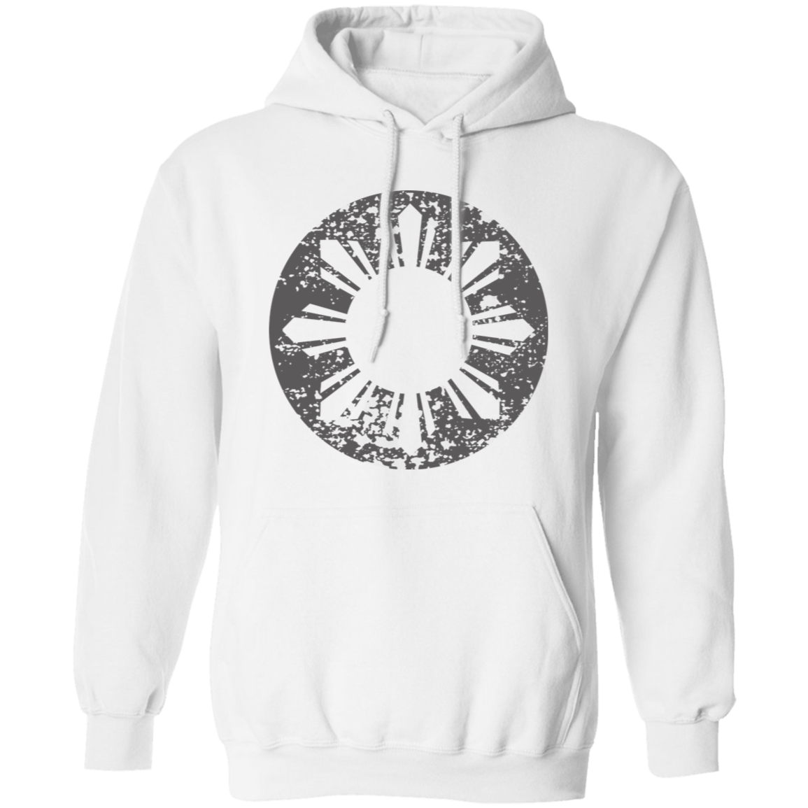 Sun and Stars in Circle Distressed Unisex Pullover Hoodie