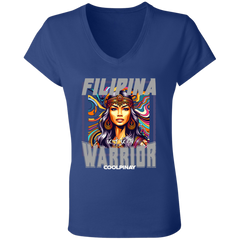 Filipina Warrior Beauty Ladies' Jersey V-Neck T-Shirt