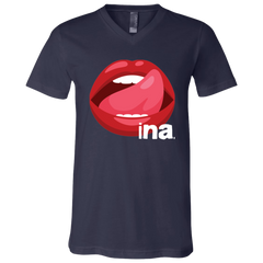 Tongue Ina Unisex Jersey V-Neck T-Shirt