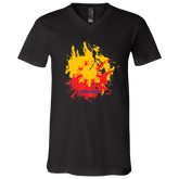 Sun and Stars Splashed Unisex Jersey V-Neck T-Shirt