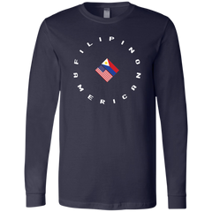 Filpino American in Circle Flags Unisex Jersey Long Sleeve T-Shirt