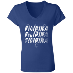 Filipina Filipina Filipina Ladies' Jersey V-Neck T-Shirt