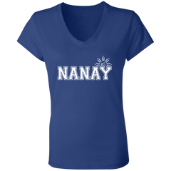 No 1 Nanay Ladies Jersey V-Neck T-Shirt
