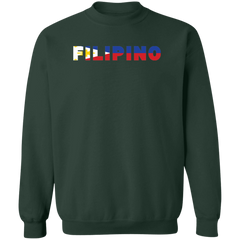 Filipino with Flag Embedded Unisex Crewneck Pullover Sweatshirt