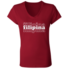 Filipina Triple Ladies' Jersey V-Neck T-Shirt