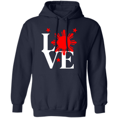 Love with Red Sun and Stars Unisex Pullover Hoodie