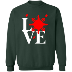 Love with Red Sun and Stars Unisex Crewneck Pullover Sweatshirt