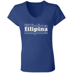 Filipina Triple Ladies' Jersey V-Neck T-Shirt