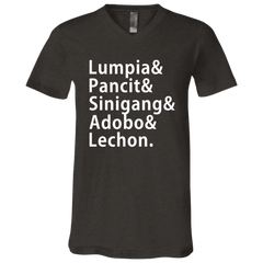 Lumpia Pancit Sinigang Adobo Lechon Unisex Jersey V-Neck T-Shirt