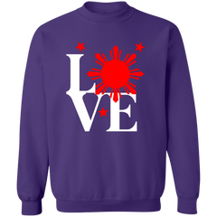 Love with Red Sun and Stars Unisex Crewneck Pullover Sweatshirt