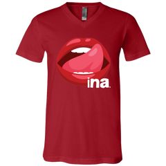 Tongue Ina Unisex Jersey V-Neck T-Shirt