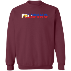 Filipino with Flag Embedded Unisex Crewneck Pullover Sweatshirt