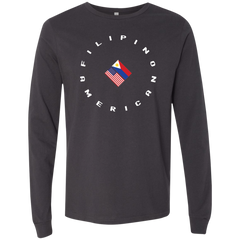 Filpino American in Circle Flags Unisex Jersey Long Sleeve T-Shirt