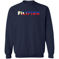 Filipino with Flag Embedded Unisex Crewneck Pullover Sweatshirt