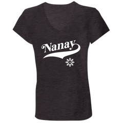 Number One Nanay Ladies Jersey V-Neck T-Shirt