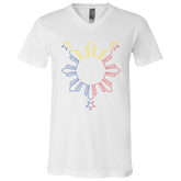 Sun and Stars Outline Unisex Jersey V-Neck T-Shirt
