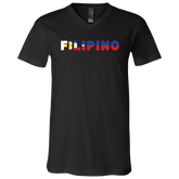 Filipino with Flag Embedded Unisex Jersey V-Neck T-Shirt